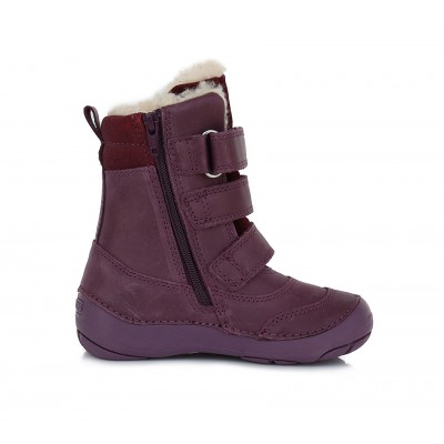 D.D. step dievčenská detská celokožená zimná obuv W023-117M Violet